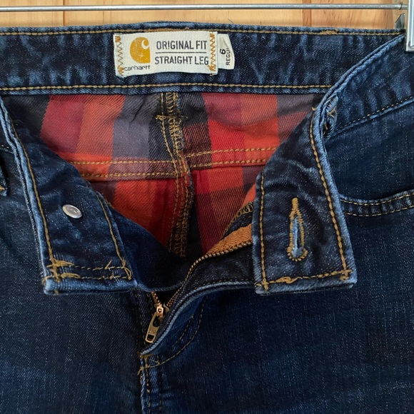 Carhartt Plaid Lined Women’s Jeans Like NEW - Picture 7 of 11